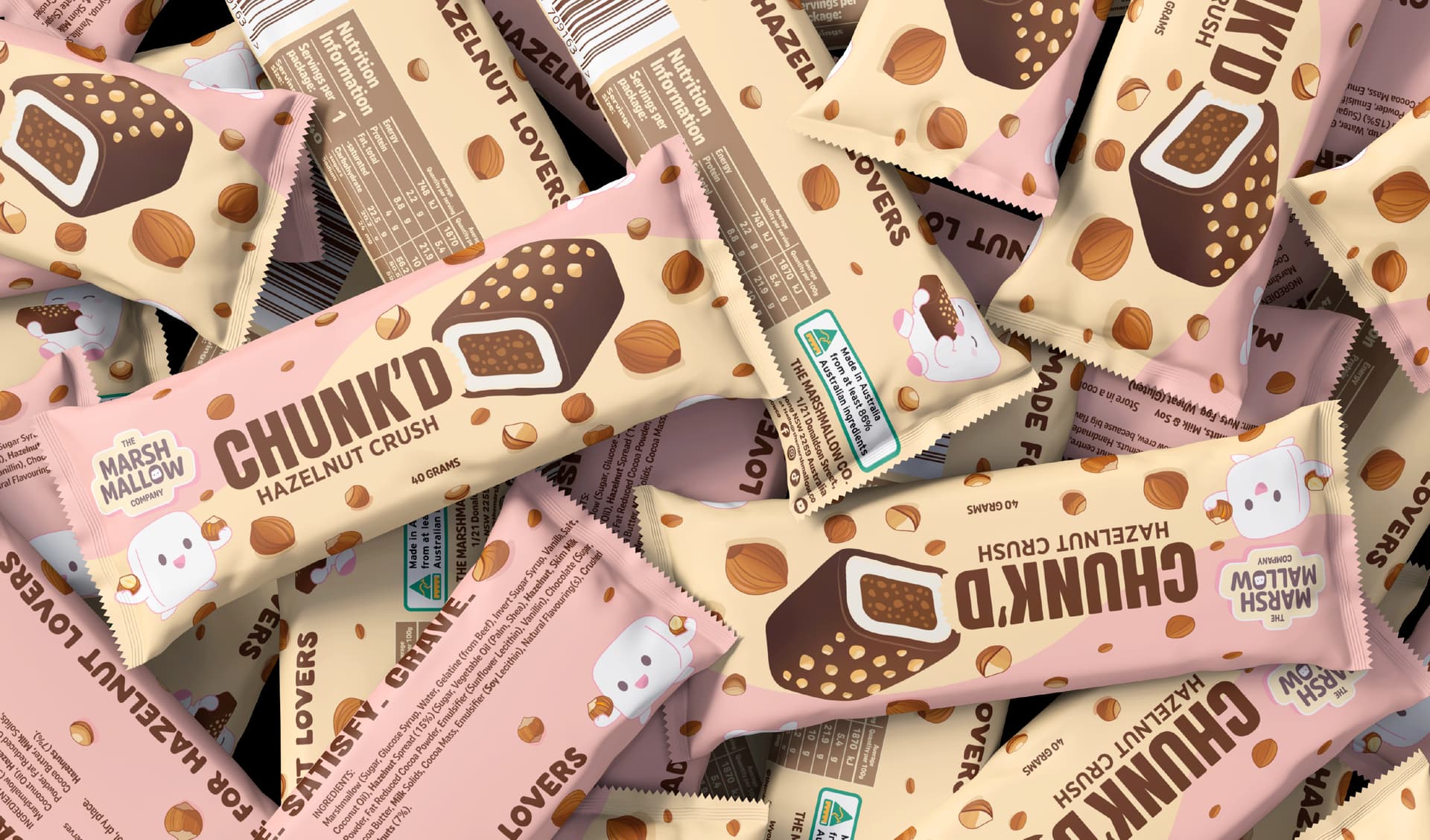 Barre de guimauve noisette, Packaging